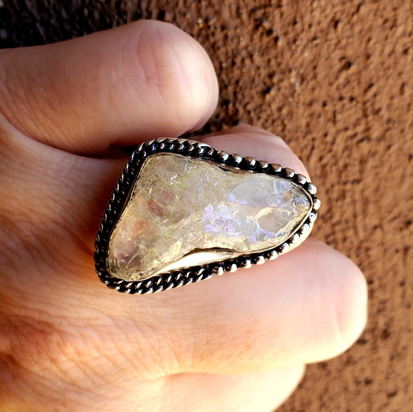 New Titanium Crystal 925 Silver Ring. - Picture 6 of 16